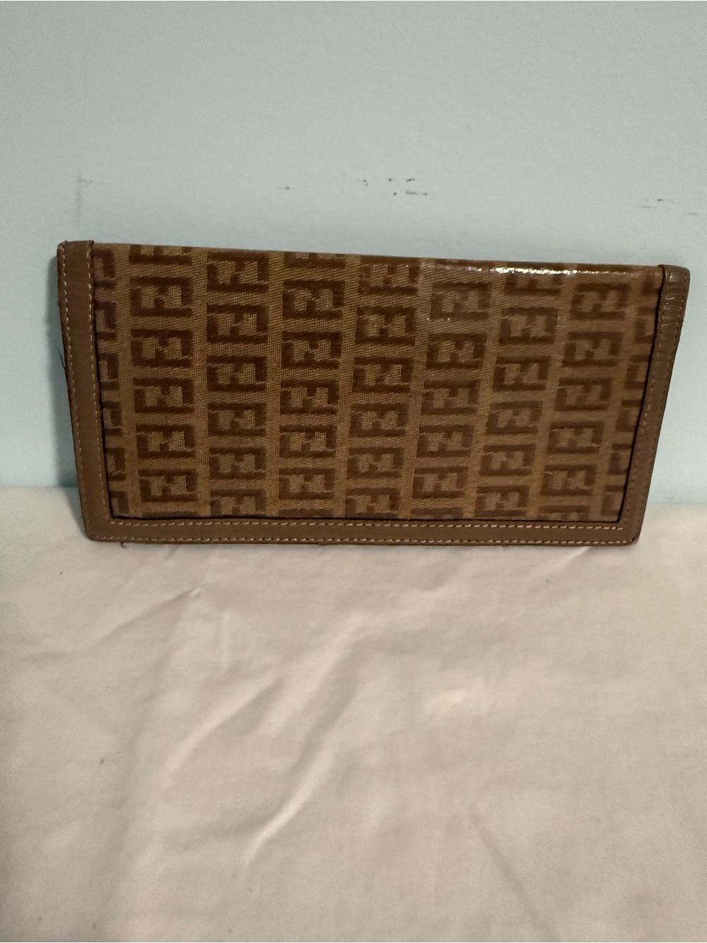 Fendi Tan Brown FF Logo Long Wallet - Picture 2 of 10